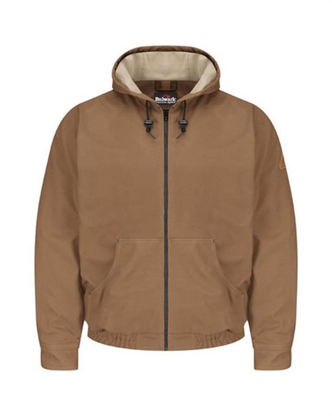 Bulwark - Brown Duck Hooded Jacket - EXCEL FR® ComforTouch® - Tall Sizes - JLH4T