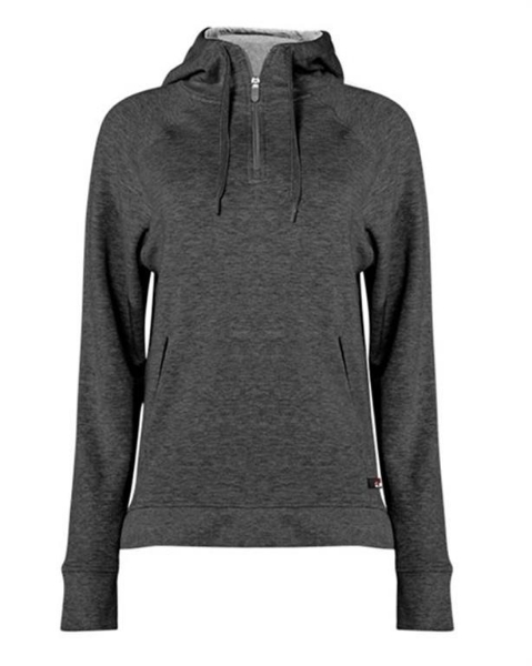 Badger - FitFlex Women's French Terry Hooded Quarter-Zip - 1051