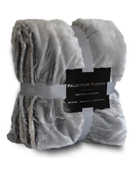 Alpine Fleece - Faux Fur Throw Blanket - 8730