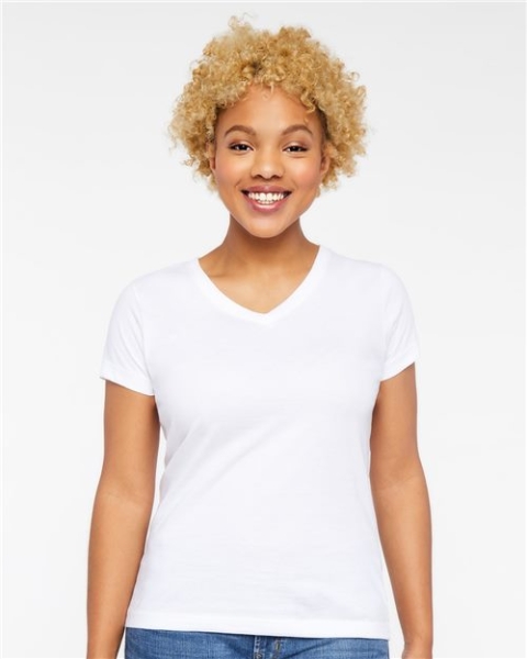 LAT - Women's Fine Jersey V-Neck Tee - 3507