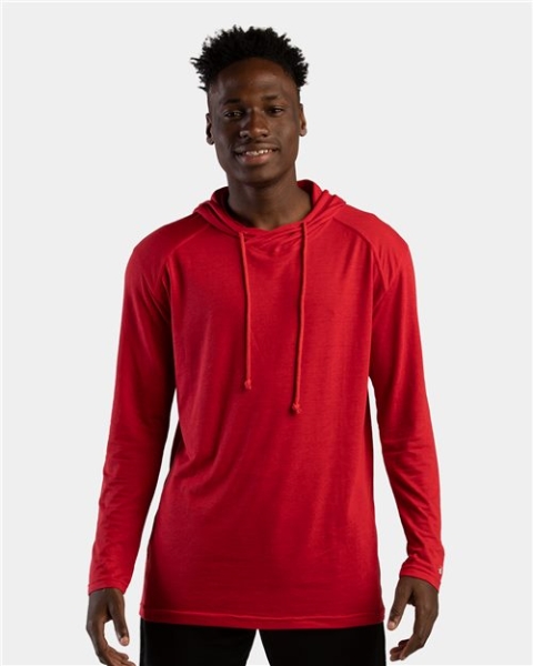 Badger - Men's Tri-Blend Surplice Hooded Long Sleeve T-Shirt - 4905