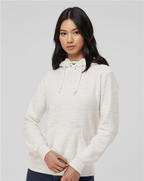 J. America - Women’s French Terry Sport Lace Scuba Hooded Sweatshirt - 8694