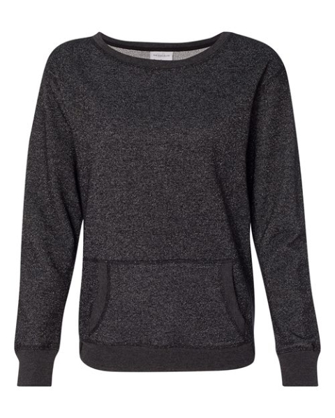J. America - Women’s Glitter French Terry Wide Neck Sweatshirt - 8867