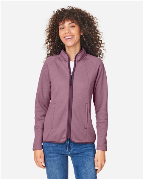 CORE365 - Women's Venture Heathered Stripe Full-Zip Jacket - CE72W