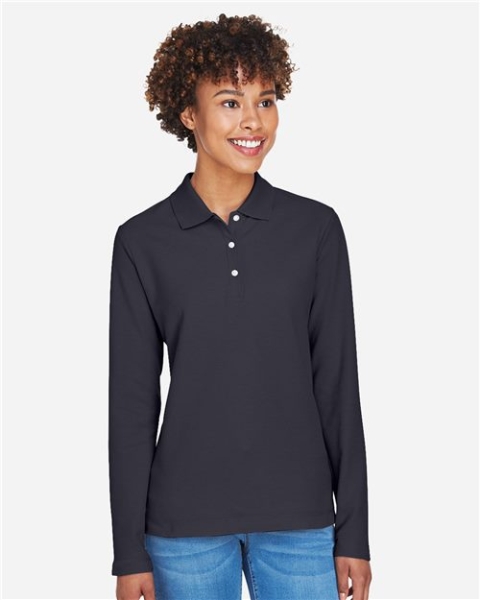 Devon & Jones - Women's Pima Piqué Long Sleeve Polo - D110W