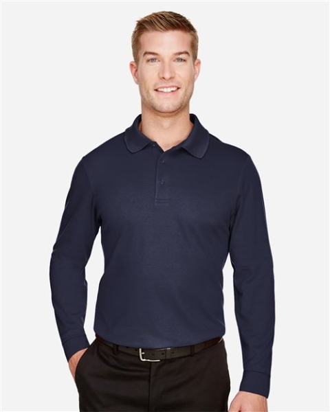 Devon & Jones - Men's CrownLux Performance® Plaited Long Sleeve Polo - DG20L