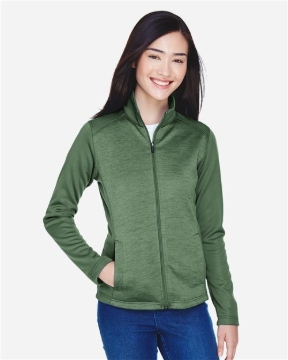Devon & Jones - Women's Newbury Colorblock Mélange Fleece Full-Zip Jacket - DG796W