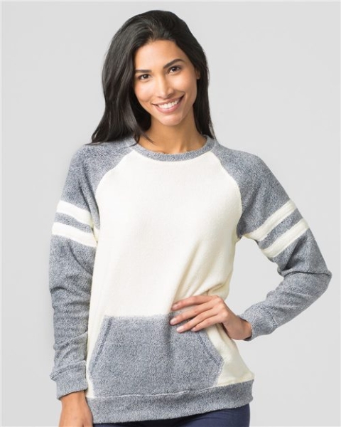 Boxercraft - Women's Cozy Contrast Fleece Crewneck Pullover - L04