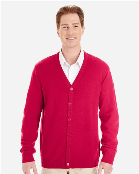 Harriton - Men's Pilbloc™ V-Neck Button Cardigan Sweater - M425