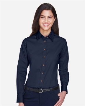 Harriton - Women's Easy Blend™ Long Sleeve Twill Dress Shirt with Stain-Release - M500W