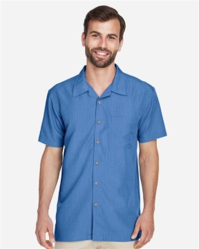 Harriton - Men's Barbados Textured Camp Shirt - M560