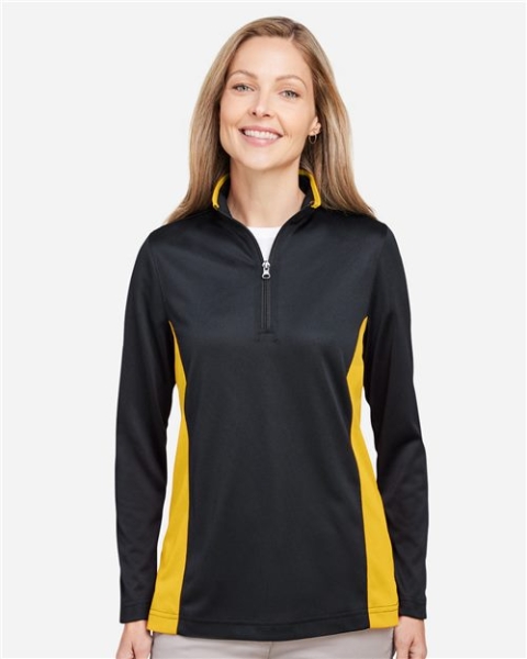 Harriton - Women's Flash Snag Protection Plus IL Colorblock Quarter-Zip Pullover - M786W