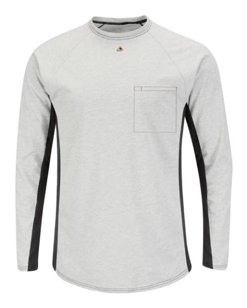 Bulwark - Men's Long Sleeve FR Two-Tone Base Layer with Concealed Chest Pocket - EXCEL FR - MPS8