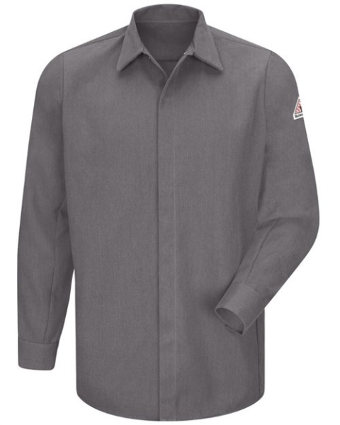Bulwark - Men's Concealed-Gripper Pocketless Long Sleeve Shirt - CoolTouch® 2 - SMS2