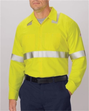 Bulwark - Men's High Visibility Long Sleeve Work Shirt - SMW4