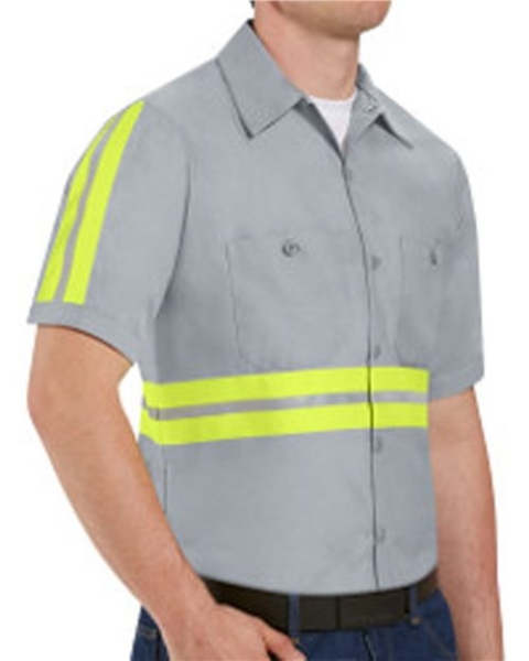 Red Kap - Men's Tall Enhanced Visibility Industrial Work Shirt - SP24ET