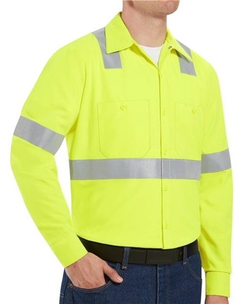 Red Kap - Men's Tall High Visibility Work Shirt - SS14HVT
