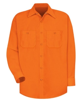 Red Kap - Men's Tall Enhanced Visibility Long Sleeve Work Shirt - SS14T