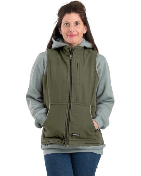 Berne Apparel - Women's Sherpa-Lined Softstone Duck Vest - WV15
